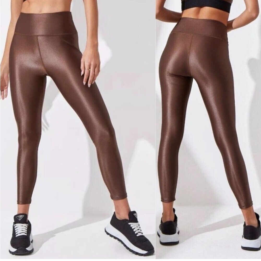 NOLI Liquid Leggings in Cafe Brown Yoga Workout Pants Size Large